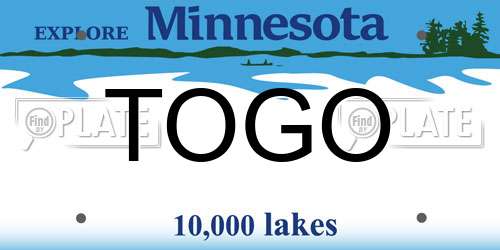 TOGO Minnesota License Plate