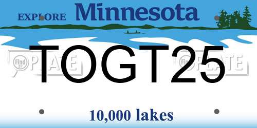TOGT25 Minnesota License Plate