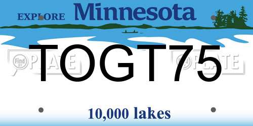 TOGT75 Minnesota License Plate