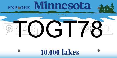 TOGT78 Minnesota License Plate