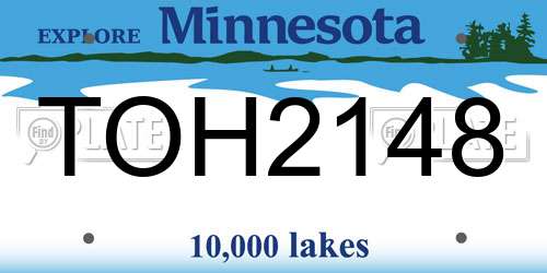 TOH2148 Minnesota License Plate