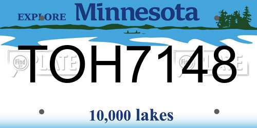 TOH7148 Minnesota License Plate