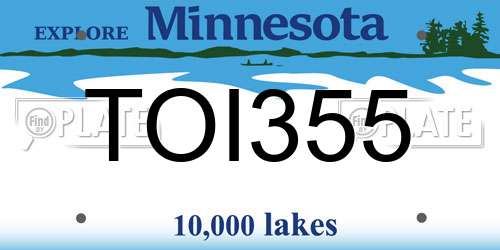 TOI355 Minnesota License Plate