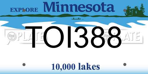 TOI388 Minnesota License Plate