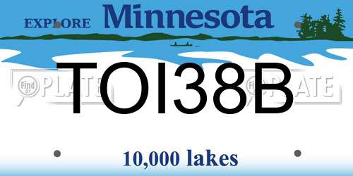 TOI38B Minnesota License Plate