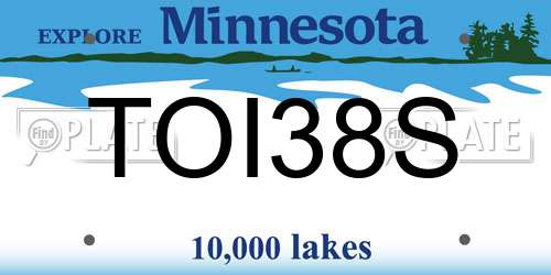 TOI38S Minnesota License Plate