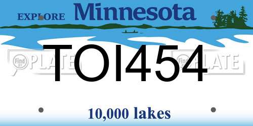 TOI454 Minnesota License Plate