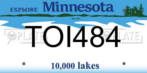 TOI484 Minnesota License Plate