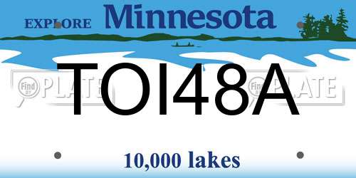 TOI48A Minnesota License Plate