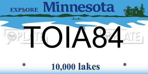 TOIA84 Minnesota License Plate