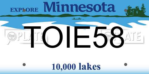 TOIE58 Minnesota License Plate