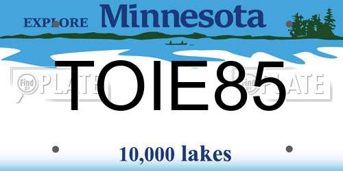 TOIE85 Minnesota License Plate