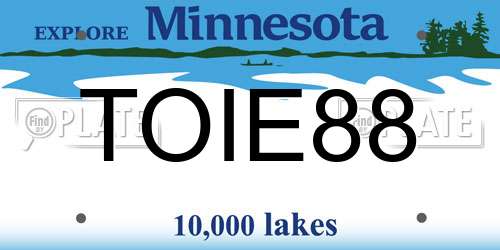TOIE88 Minnesota License Plate