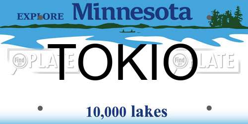 TOKIO Minnesota License Plate