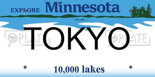 TOKYO Minnesota License Plate