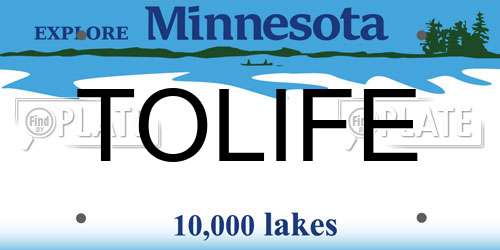 TOLIFE Minnesota License Plate