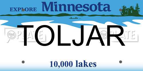 TOLJAR Minnesota License Plate