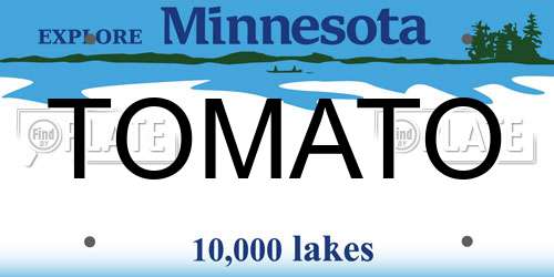 TOMATO Minnesota License Plate