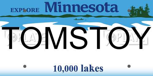 TOMSTOY Minnesota License Plate