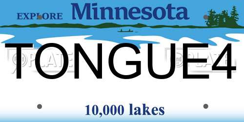TONGUE4 Minnesota License Plate