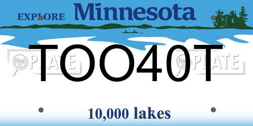 TOO40T Minnesota License Plate