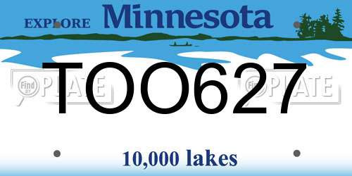 TOO627 Minnesota License Plate