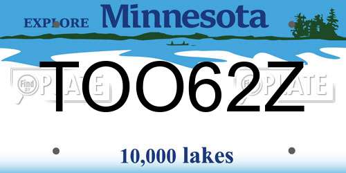 TOO62Z Minnesota License Plate