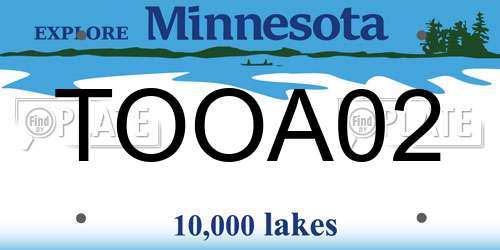 TOOA02 Minnesota License Plate