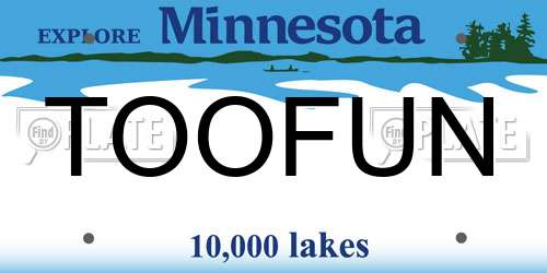 TOOFUN Minnesota License Plate