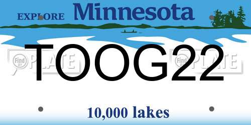 TOOG22 Minnesota License Plate