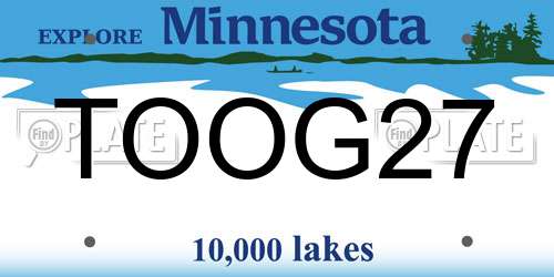 TOOG27 Minnesota License Plate