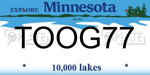 TOOG77 Minnesota License Plate