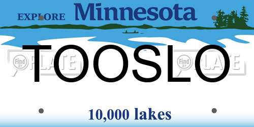 TOOSLO Minnesota License Plate
