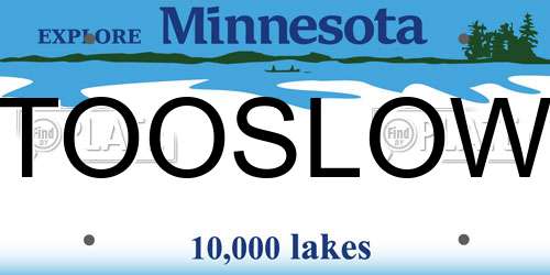 TOOSLOW Minnesota License Plate