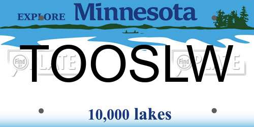 TOOSLW Minnesota License Plate