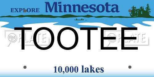 TOOTEE Minnesota License Plate