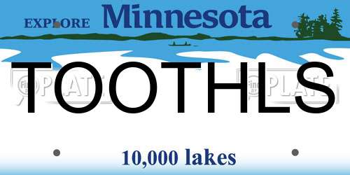 TOOTHLS Minnesota License Plate