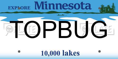 TOPBUG Minnesota License Plate