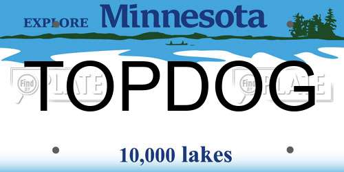 TOPDOG Minnesota License Plate