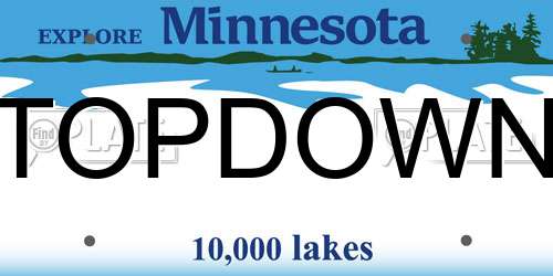 TOPDOWN Minnesota License Plate