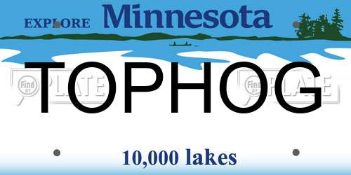 TOPHOG Minnesota License Plate