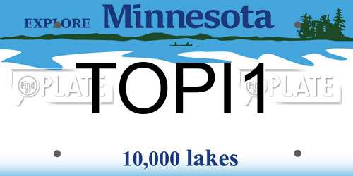 TOPI1 Minnesota License Plate
