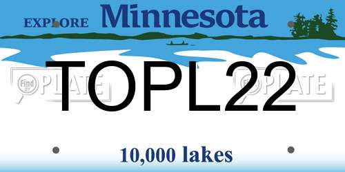 TOPL22 Minnesota License Plate