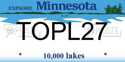 TOPL27 Minnesota License Plate