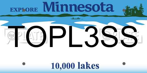 TOPL3SS Minnesota License Plate