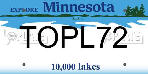 TOPL72 Minnesota License Plate