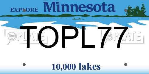 TOPL77 Minnesota License Plate
