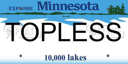 TOPLESS Minnesota License Plate