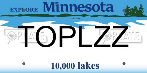 TOPLZZ Minnesota License Plate