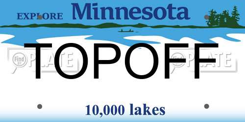 TOPOFF Minnesota License Plate